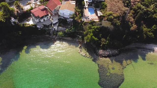 Aerial view of Archontiko village in the morning