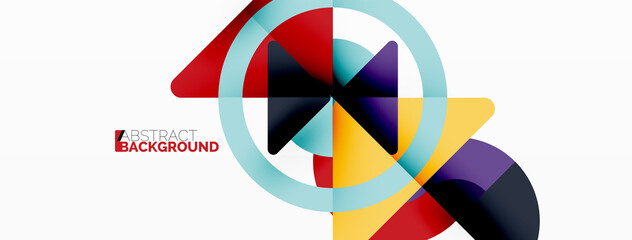 Creative geometric wallpaper. Minimal abstract background. Triangles and circles composition vector illustration for wallpaper banner background or landing page