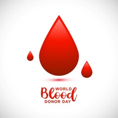 World blood donor day with blood drops background