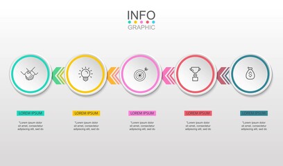 Presentation creative concept business data visualization for infographic. With 5 options. Vector illustration EPS10. 