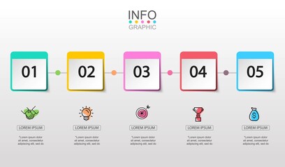 Presentation creative concept business data visualization for infographic. With 5 options. Vector illustration EPS10. 