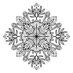 Draw a mandala in black and white for coloring. Vector design. illustration EPS10