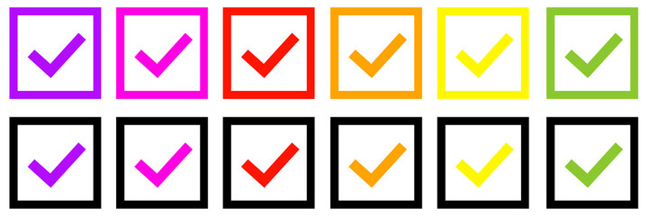 colored check mark icon. Check mark jpeg icon. Checkmark Illustration. jpg image symbols set , colored checkmark isolated on white background. jpg isolated symbol. © RSLN