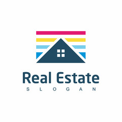 Real Estate Logo Design Template House Painting Concept