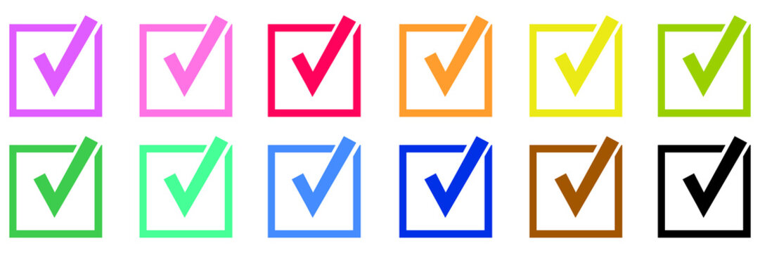 colored check mark icon. Check mark jpeg icon. Checkmark Illustration. jpg image symbols set , colored checkmark isolated on white background. jpg isolated symbol.