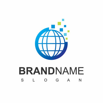 digital world logo Design Template