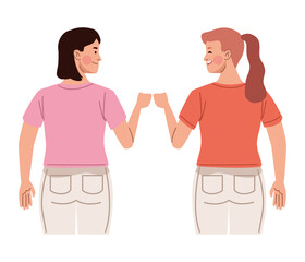Fototapeta premium female friends bumping fists