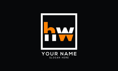 letter HW logo design vector 