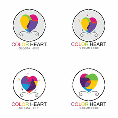 COLOR HEART VECTOR ICON ILLUSTRATION