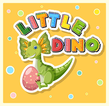 Little cute dinosaur cartoon poster
