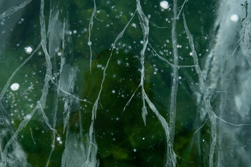 Ice patterns on Lake Baikal. Siberia, Russia. Texture.