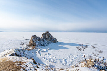 Sacred rocks Shamanka on the Olkhon island. Baikal, Russia