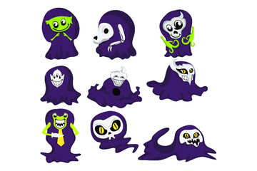 set of halloween purple robed monster sect
