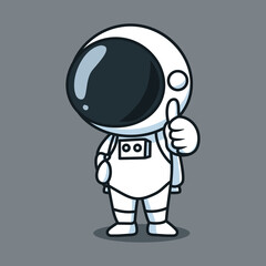Cute Astronaut Cartoon Vector Icon Illustration. Science Technology Icon Concept Isolated Premium Vector. Flat Cartoon Style