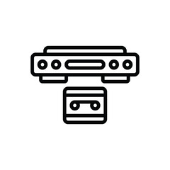 Black line icon for vcr video