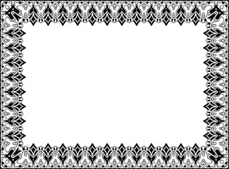 Decorative certificate border floral ornate