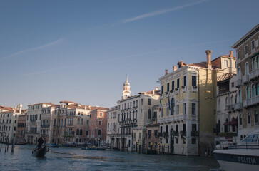 Moody day in the city of Venice in Italy. Beautiful renaissance buildings. 