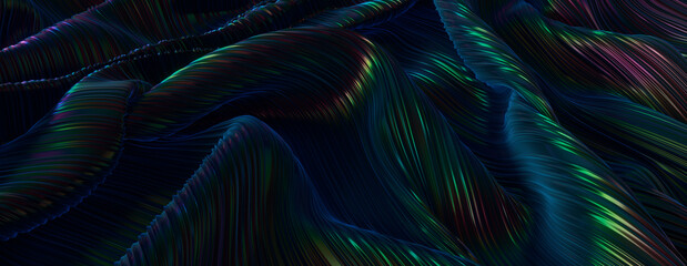 Colorful Surface with Ripples and Swirls. Dark Luxury Background.