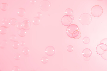 Abstract Beautiful Transparent Soap Bubbles on Background. Soap Sud Bubbles Water.