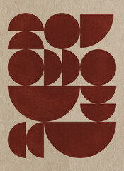 Minimal style mid century geometric art print