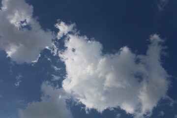 Blue sky with white clouds.