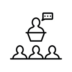 Meeting presentation icon vector graphic illustration