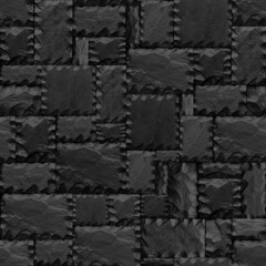 Seamlessly black stony wall pattern.