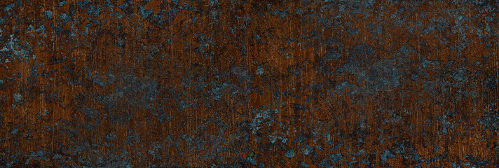 gold blue shabby plaster wooden background