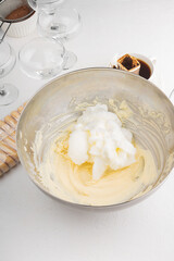 Tiramisu cream step by step recipe.