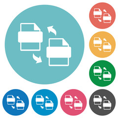 Convert files flat round icons
