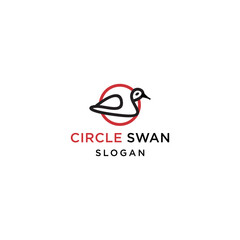 Circle swan logo icon design vector 