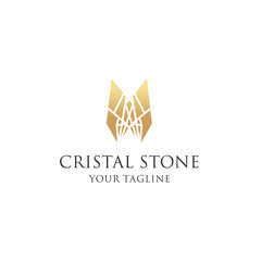 Cristal stone logo icon design vector 