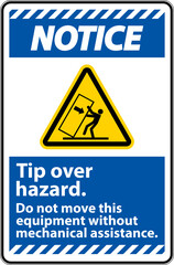 Notice Tip Over Hazard Do Not Move Label On White Background