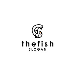 Thefish logo icon design vector 
