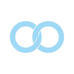 Infinity icon. Two locked circles vector illustration. Link icon.