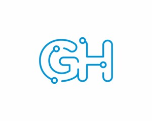 Abstract Letters GH Logo Design Template 001