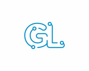 Abstract Letters GL Logo Design Template 001