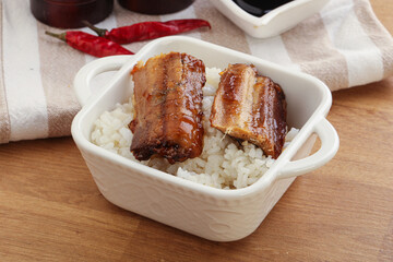 Roasred eel with steamed rice