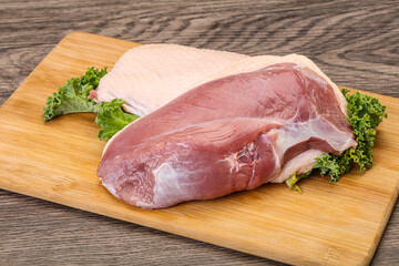 Raw duck breast for cooking
