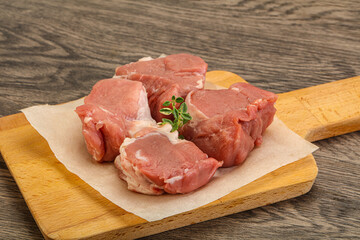 Raw pork tenderloin for cooking