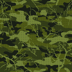 Camouflage vector, forest print for clothing. The pattern is seamless.