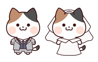 新郎と新婦の三毛猫