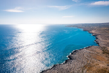 Summer landscape in Cyprus. View from the top of Cape Greco.