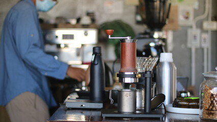 Barista with Manual Brewing in coffee shop