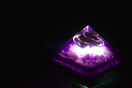 A bright and mysterious pyramid.