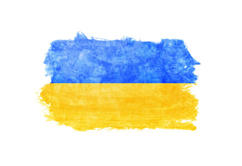 Ukraine flag on the grunge background texture