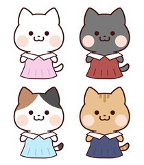 ワンピースを着た猫