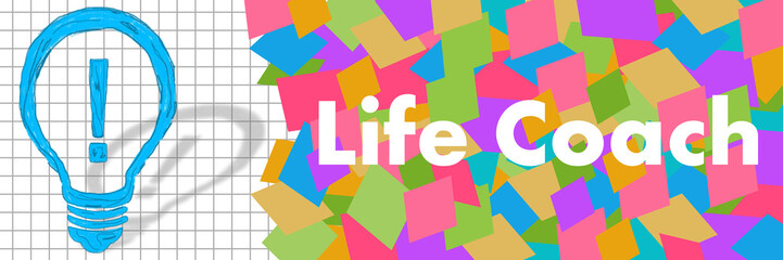 Life Coach Colorful Squares Texture Symbol Left Text  