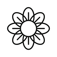 Flower Icon in trendy flat style isolated color editable