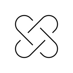 Two intertwined loops vector sign